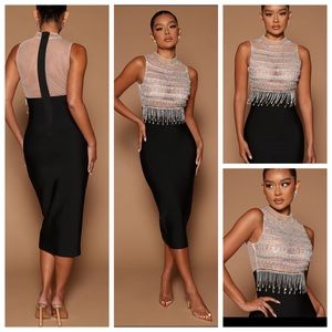 NWT Fashion Nova NovaLuxe embellished bandage dress